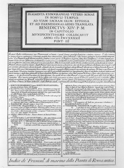 Description for Forma Urbis by Giovanni Battista Piranesi